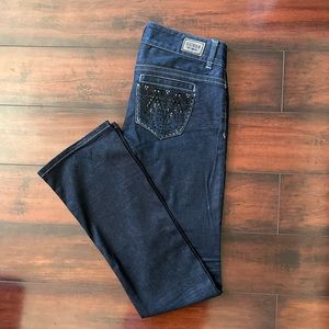 Guess Premium Daredevil Boot Cut Low-Rise Jeans Dark Wash Womens Size 26